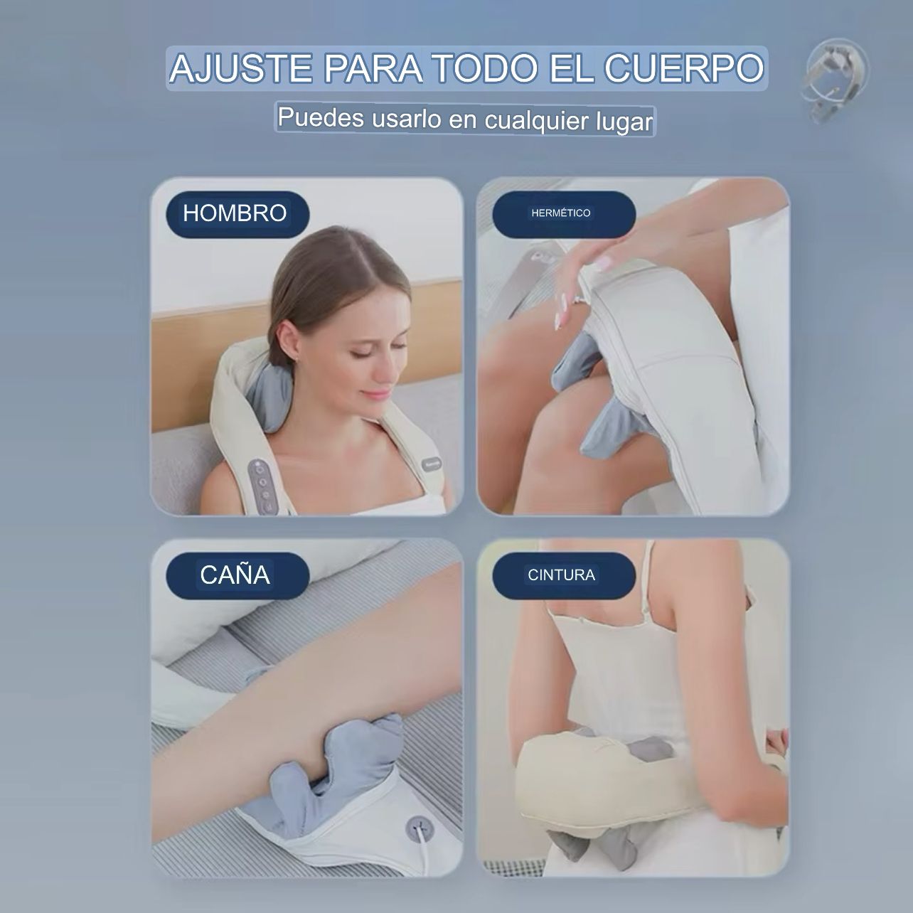 MASAJEADOR PREMIUM 5D DE HOMBROS Y CUELLO