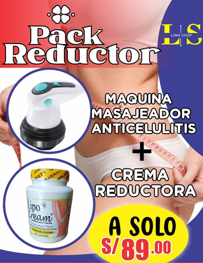 PACK REDUCTOR  MASAJEADOR RELAX TONE + CREMA REDUCTORA DE 500 GR