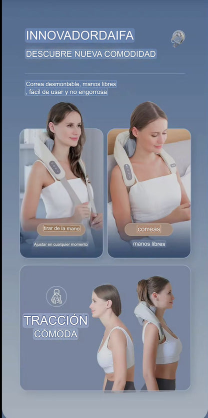 MASAJEADOR PREMIUM 5D DE HOMBROS Y CUELLO